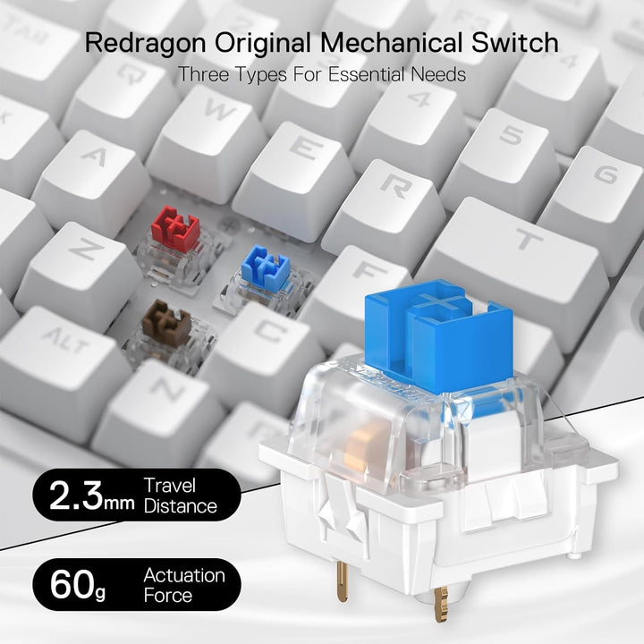 Redragon K585 DITI Einhändige mechanische RGB-Gaming-Tastatur, Typ-C-Profi-Gaming-Tastatur mit 7 int