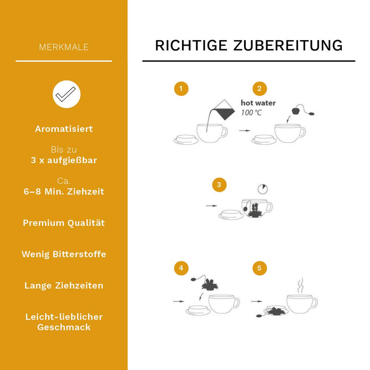 Creano ErblühTeelini Teeblumen Geschenkset mit Teeglas und 8 Teeblumen im Tassenformat, Weisser Tee,
