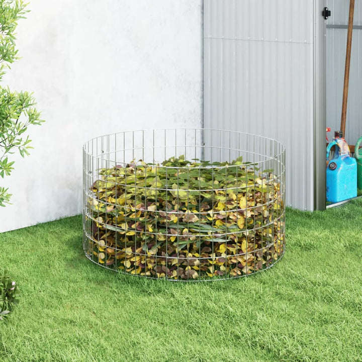 Gecheer Gartenkomposter Ø100x50 cm, Kompostbehälter, Verzinkter Stahl, for Gartenabfälle und Kompost