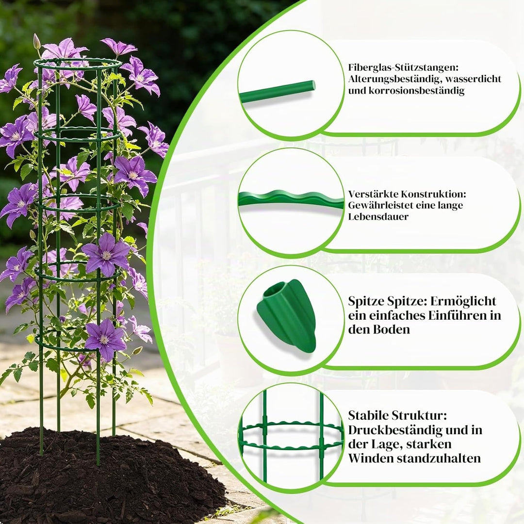 Tomaten Rankhilfe 3er Set, Pflanzenstütze 85 cm hoch Tomatenkäfig Pflanzenhalter, Rankhilfe für Gurk