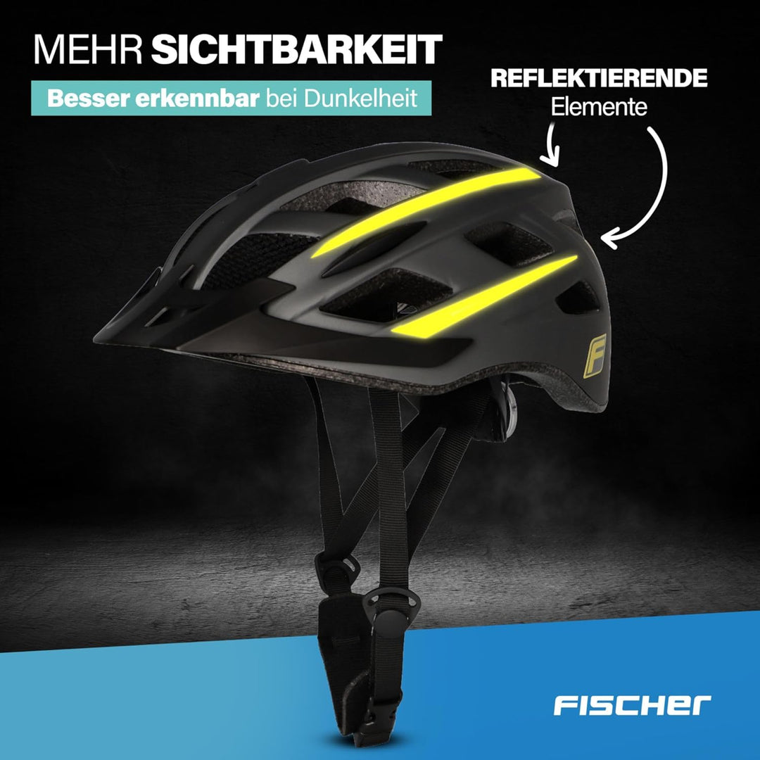 FISCHER Unisex – Erwachsene Urban Lano Fahrradhelm L/XL, 58-61 cm Schwarz-Gelb, L/XL, 58-61 cm Schwa