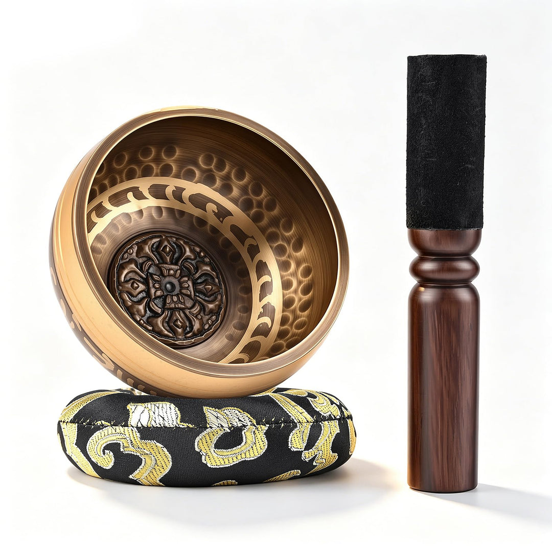 Grosse Original Tibetische Klangschalen Set- Ø13cm Klangschalen Set Hand gehämmert Messing Singing B