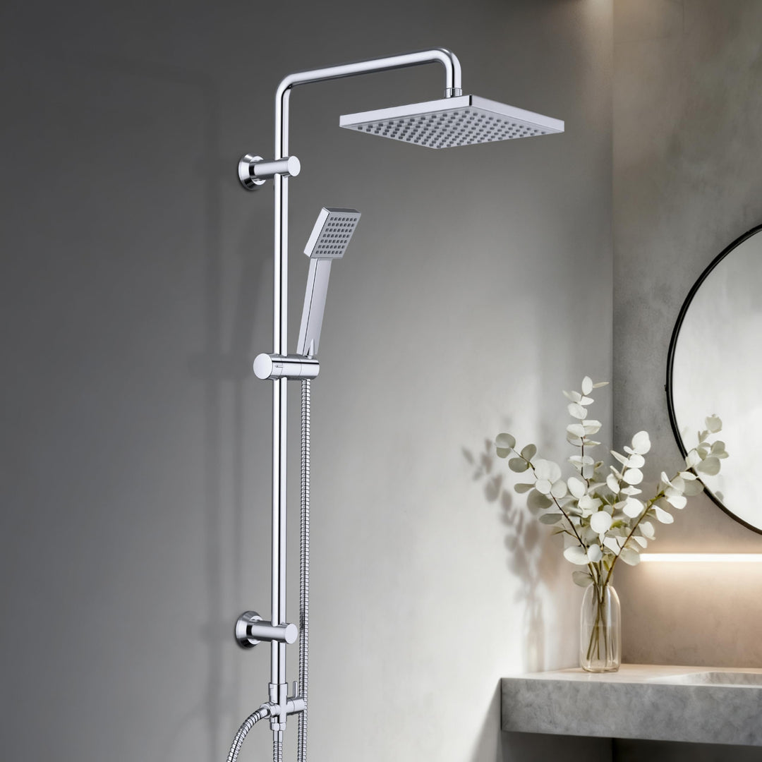 JOHO Edelstahl Regendusche Set, Duschset ohne Armatur, Duschsystem, Überkopfbrause Set, Duschstange