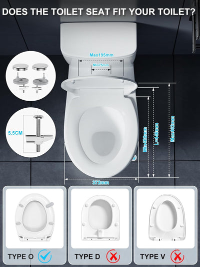 WC Sitz mit Absenkautomatik O-Form, YEAUPE PRO Toilettendeckel mit Puller Lid, Toilettensitz mit Qui