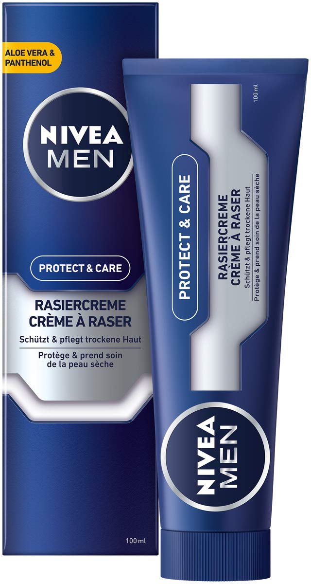 NIVEA MEN Protect & Care Rasiercreme im 6er Pack (6 x 100 ml), mit cremigem Schaum für eine sanfte R
