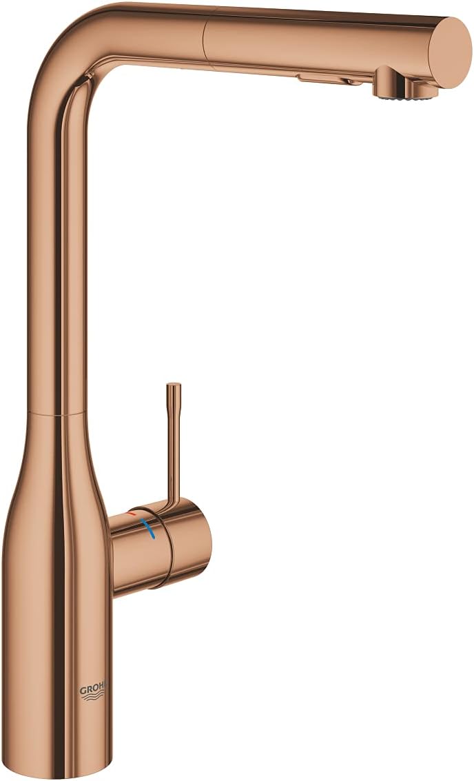 GROHE Essence - Einhand-Spültischbatterie (mit herausziehbarer Dual Spülbrause, Schwenkbereich 360°,