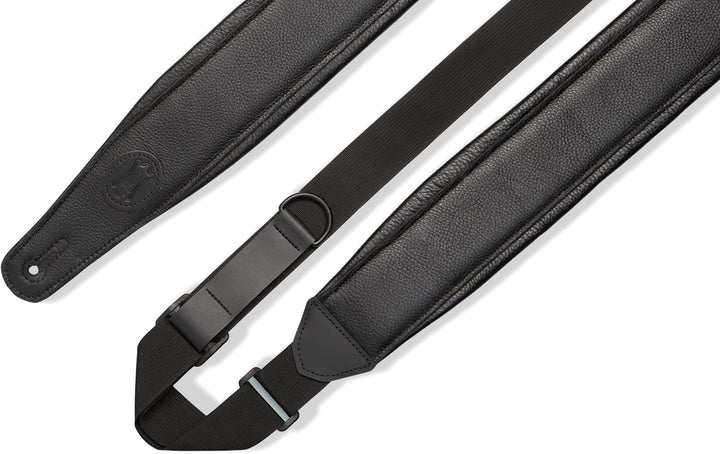 Levy's MRHGP-BLK Gitarrengurt Right Height - Garment Leather Padded 3" - Black Schwarz - Breite, Sch