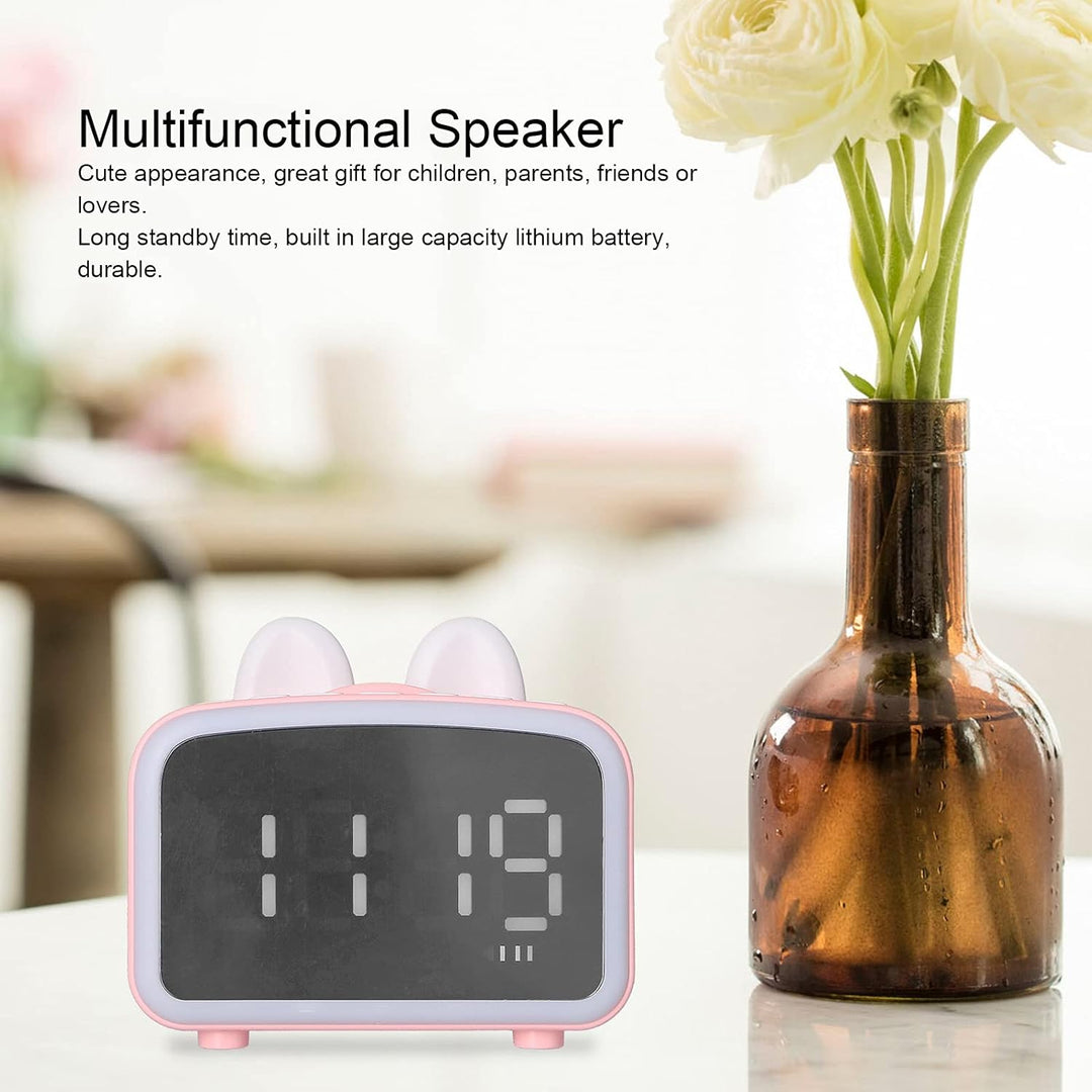 Elprico Radiowecker, -Cartoon-Bluetooth-Uhr Am Bett mit 1400-mAh-Akku, Multifunktionaler Digitaler B