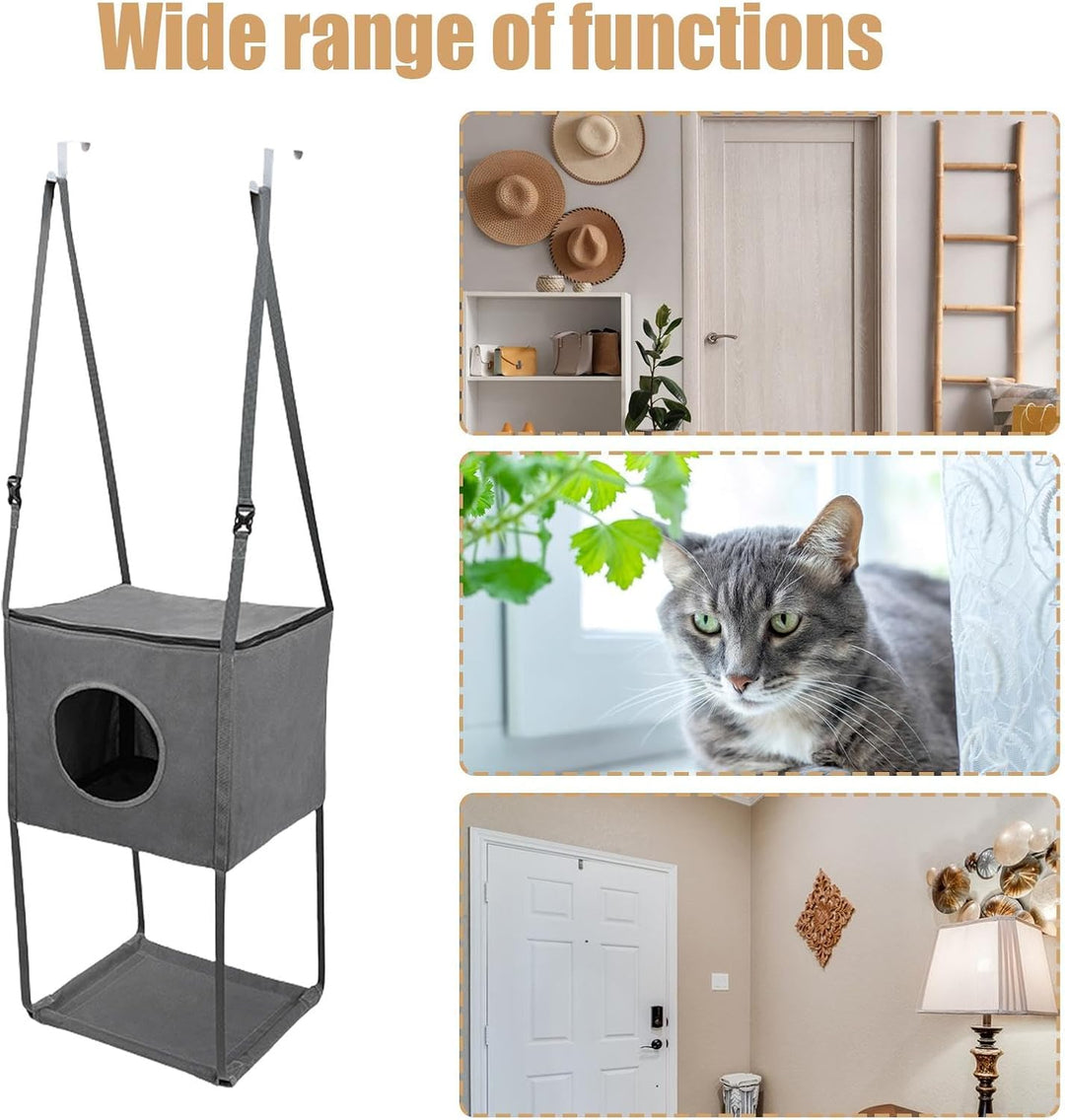 Türhängender Katzenbaum, Katzenkletterbaum, Türmontage, Kletterkatzen, Wand-Katzenhängematte für den