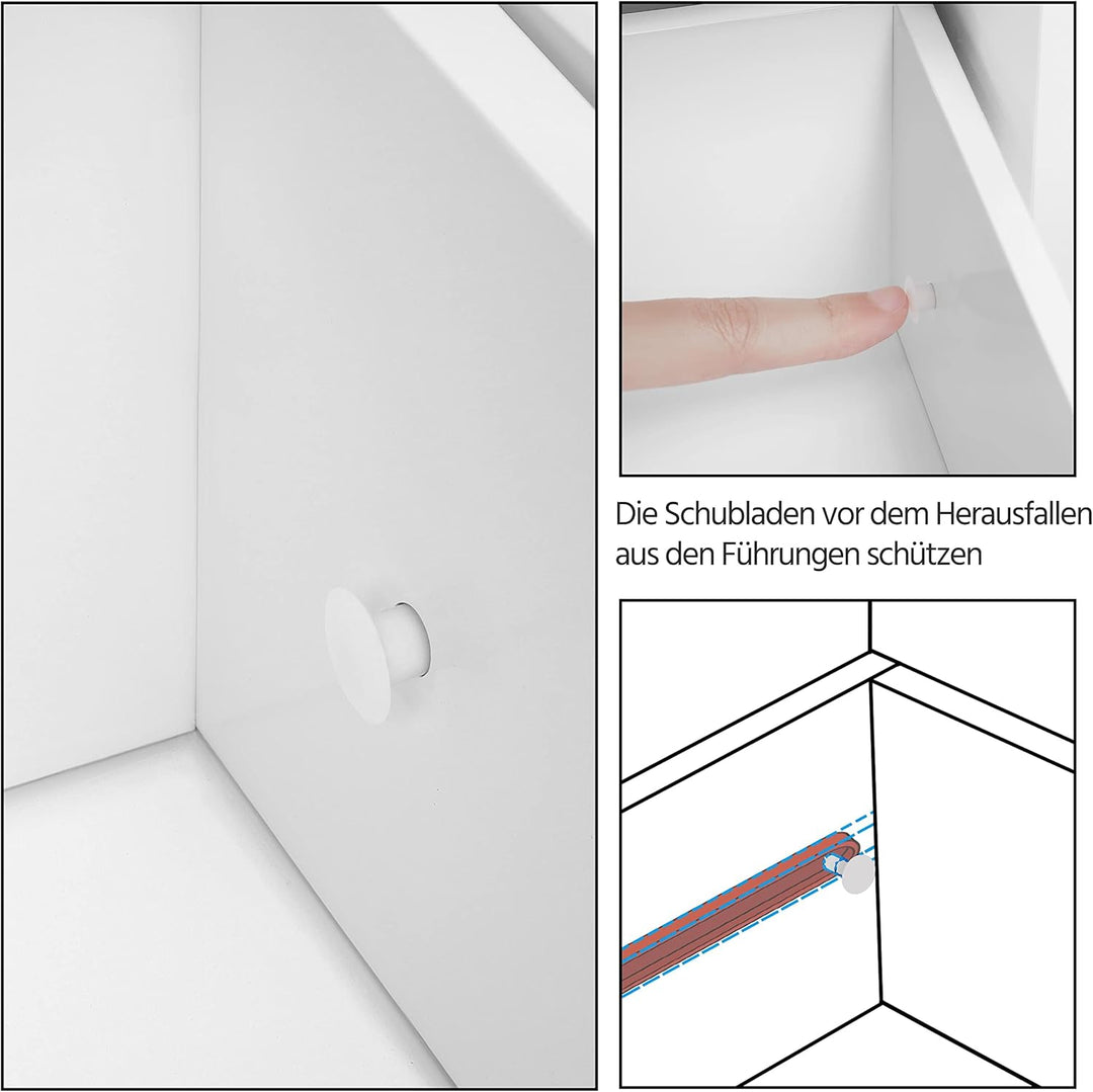 Yaheetech 2er Set Nachttisch weiss, Nachtschrank mit Schublade & 2 Abalgen, Moderne Nachtkommode für