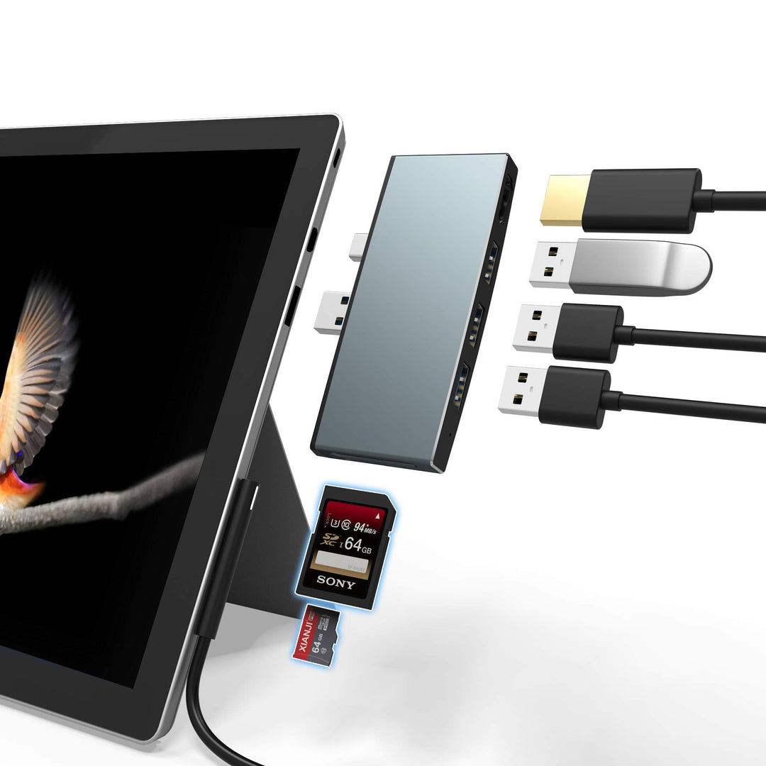 Cateck Microsoft Surface Pro USB Hub Docking Station, Aluminium Surface Pro 4/5/6 USB 3.0 Hub Adapte