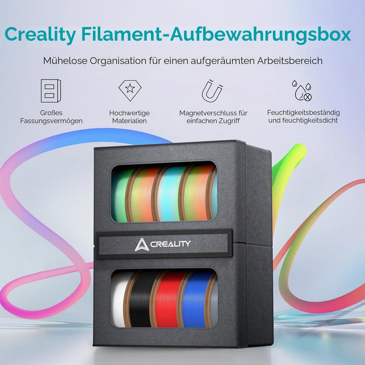 Creality 3D-Drucker-Filament-Aufbewahrung, robuster 3D-Drucker-Metallhalter, staubdicht, stabil, 2-s