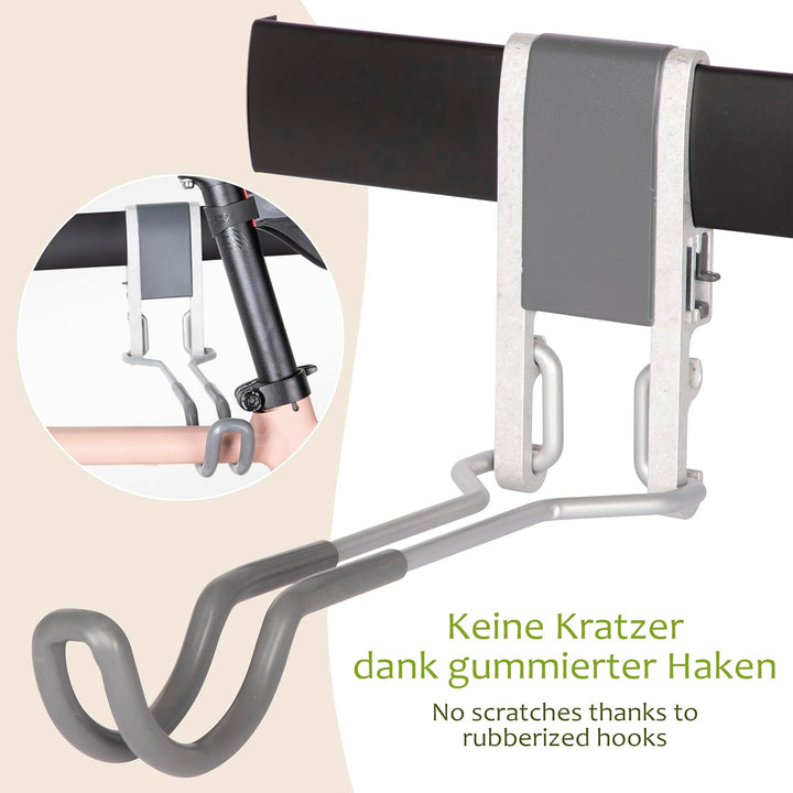 ONVAYA® Fahrrad-Wandhalterung | Horizontale Halterung für ein Fahrrad | Mit Klick-System | Haken für