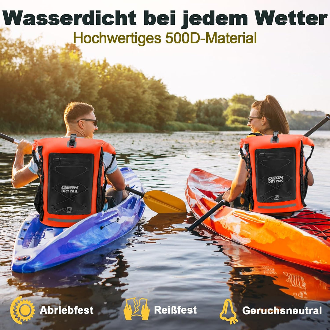OSAH DRYPAK Wasserdichter Rucksack – 25L/35L/55L/85L Dry Bag Rolltop Outdoor Backpack mit Robustem R