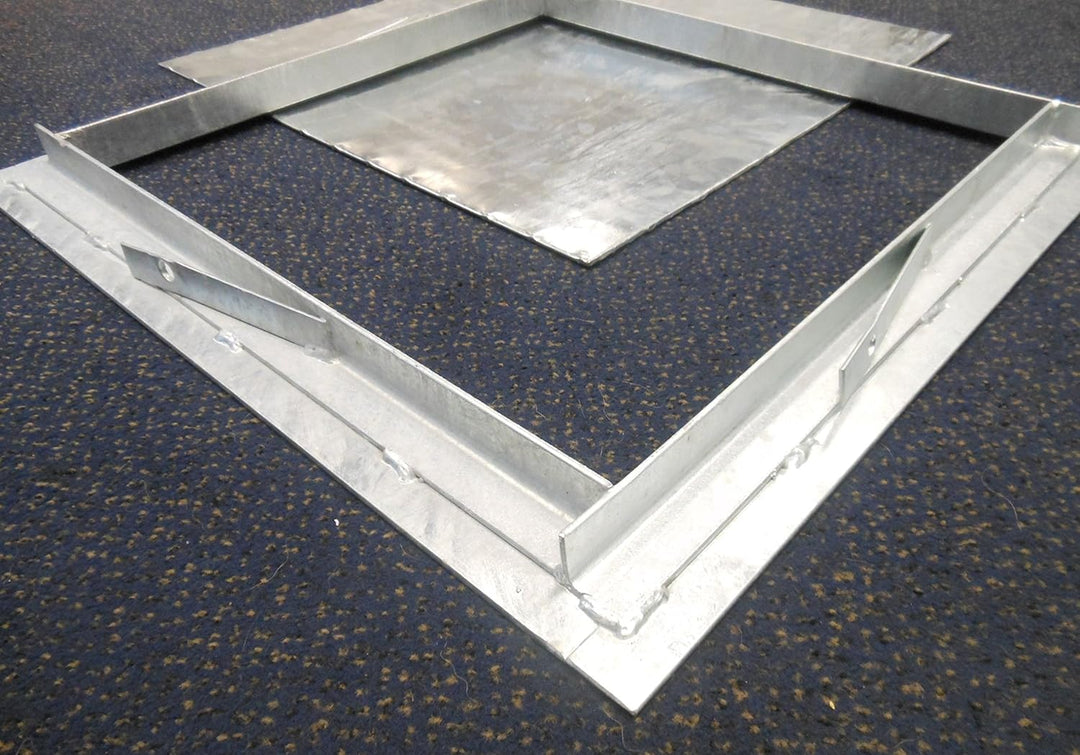 Schachtdeckel Vollverzinkt mit Rahmen / 80 x 100 cm / Abdeckkappe Kanalschacht Kanalabdeckung Kanald