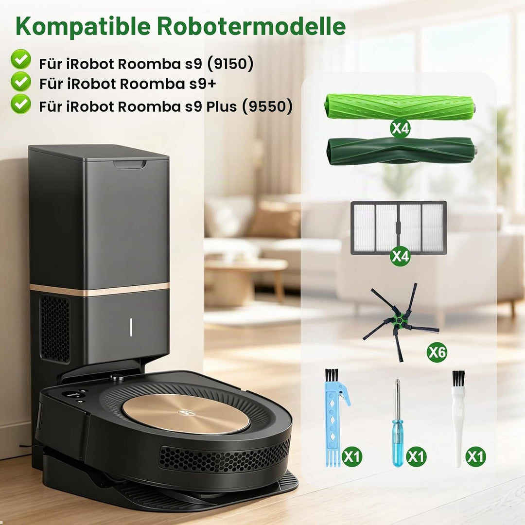 Ersatzteile passend für iRobot Roomba s9 (9150) s9 + s9 Plus (9550) Wi-Fi-Roboter-Staubsauger-Kits d