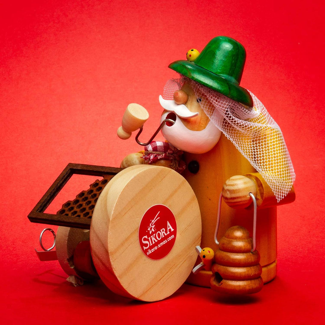 Sikora RM-A Räuchermännchen aus Holz 3 Grössen Verschiedene Motive, Farbe/Modell:A27 gelb - Imker, H