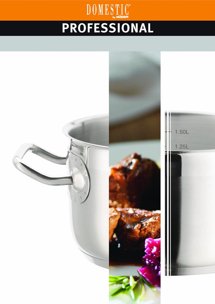 Mäser, Serie Professional, Bratentopf 32 cm, Topf aus hochwertigem Edelstahl 18/10, Induktion, Liter