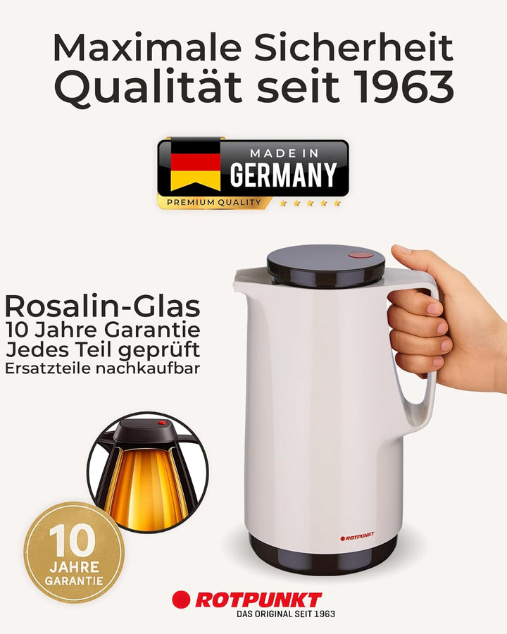 ROTPUNKT Isolierkanne 760 Maxima 1,0 l | Zweifunktions-Drehverschluss | BPA-frei - gesundes Trinken