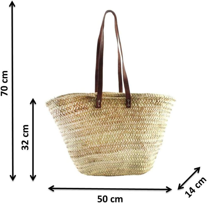 Kobolo Palmblatttasche Korbtasche Beachshopper Ibizatasche - Palmblatt - Lederhenkel