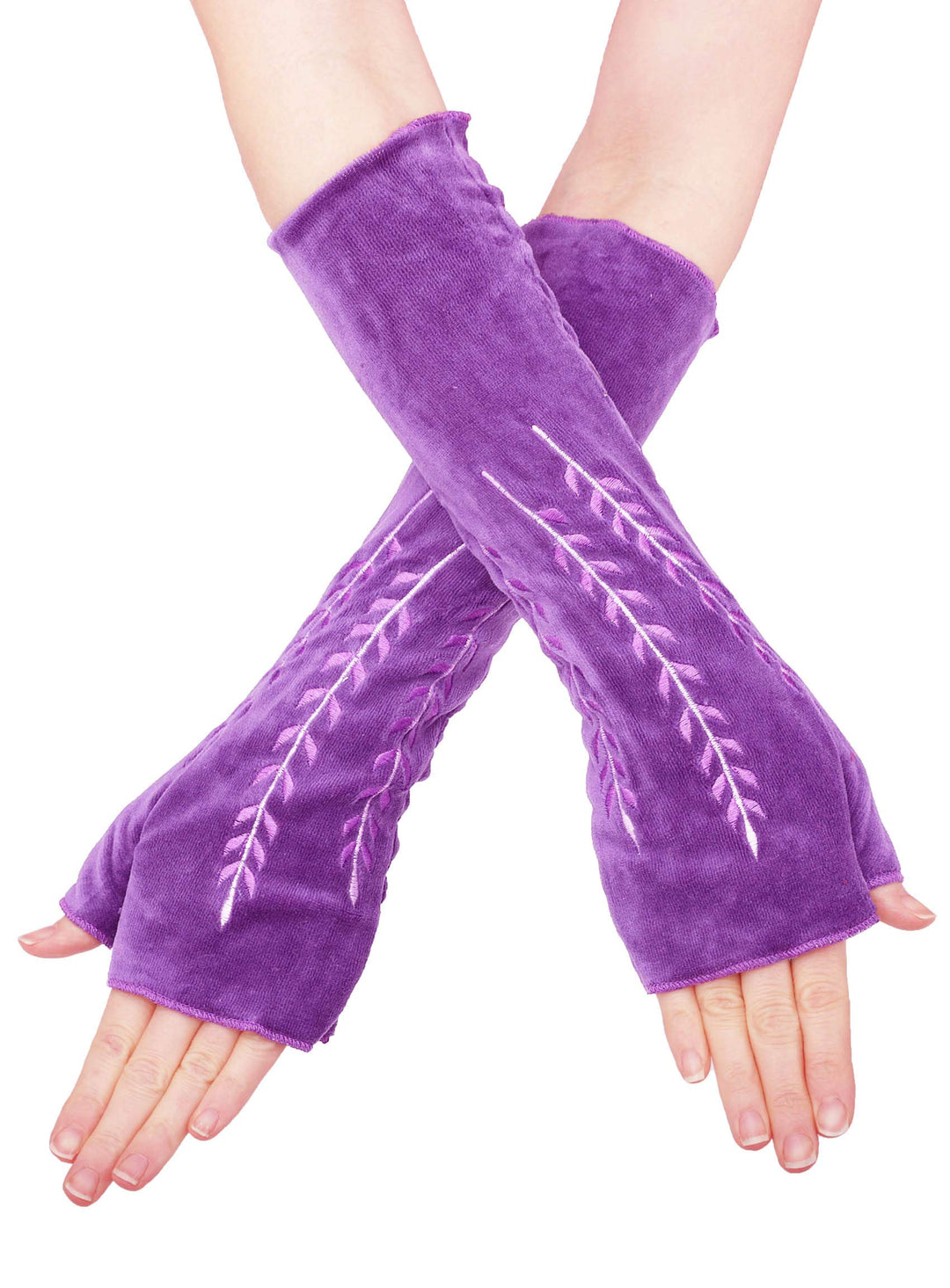 PUREWONDER Damen Armstulpen Samt Handstulpen Design Nr. 14 Lila, Lila