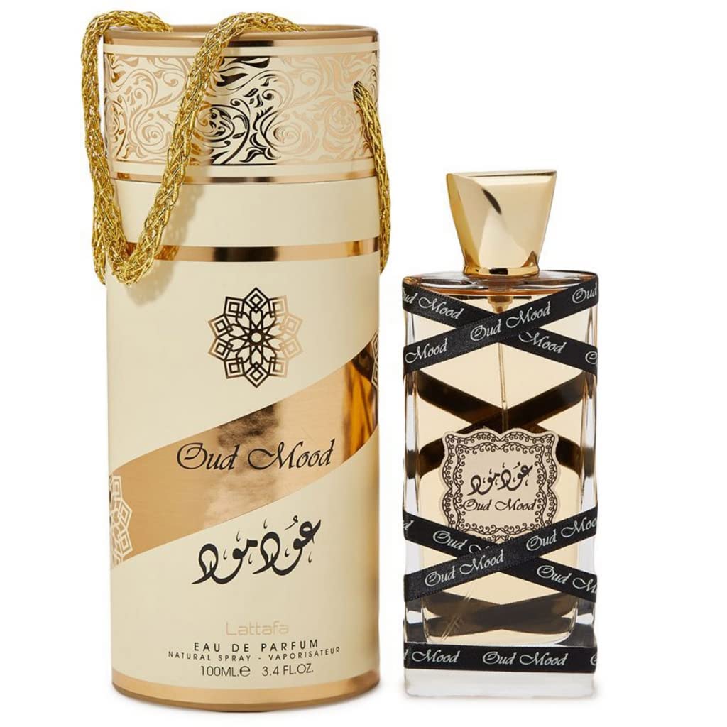 Parfum „Oud Mood“ von Lattafa, 100 ml, Duftnoten: Blumen, Bernstein, Moschus, Holz