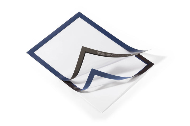 Durable Info-Rahmen Duraframe (A4, selbstklebend mit Magnetverschluss) 10 Stück, dunkelblau, 488207