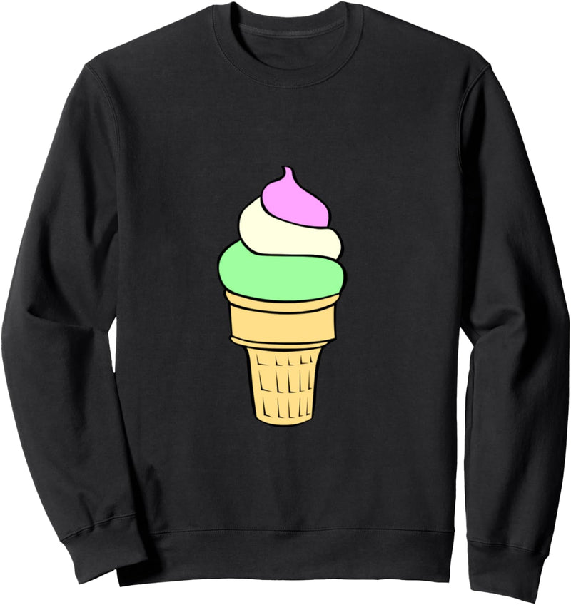 Vanille Erdbeere Mint Swirl Eiscreme-Zapfen Sweatshirt