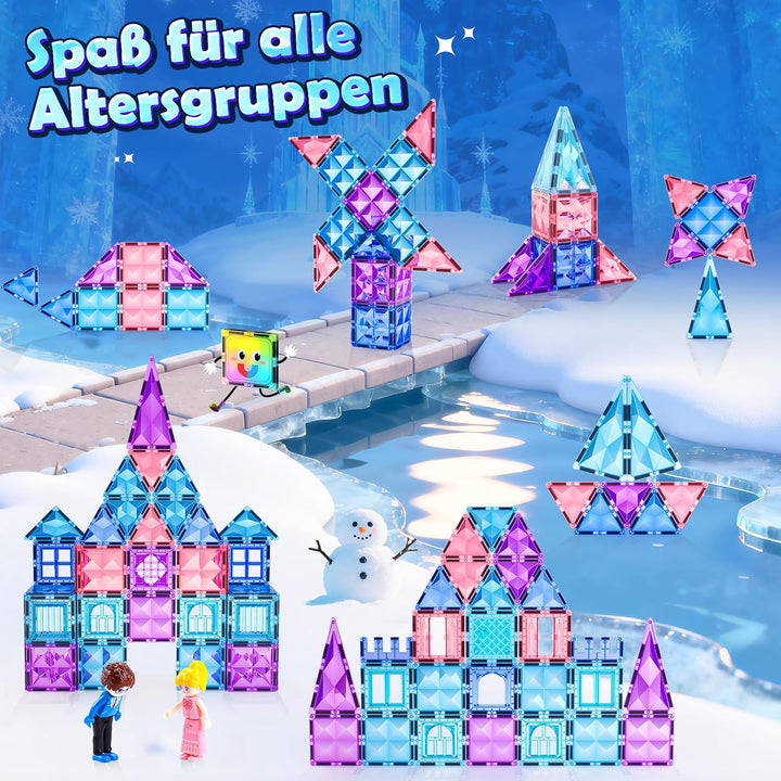 Magnetische Bausteine 58 Stück Magnetbausteine Magnetspielzeuge Kinderspielzeug Magnetblöcke Magnets