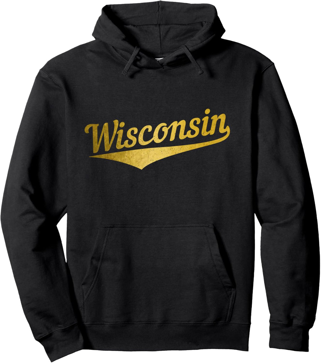 Wisconsin Retro Pride Vintage-Stil Pullover Hoodie