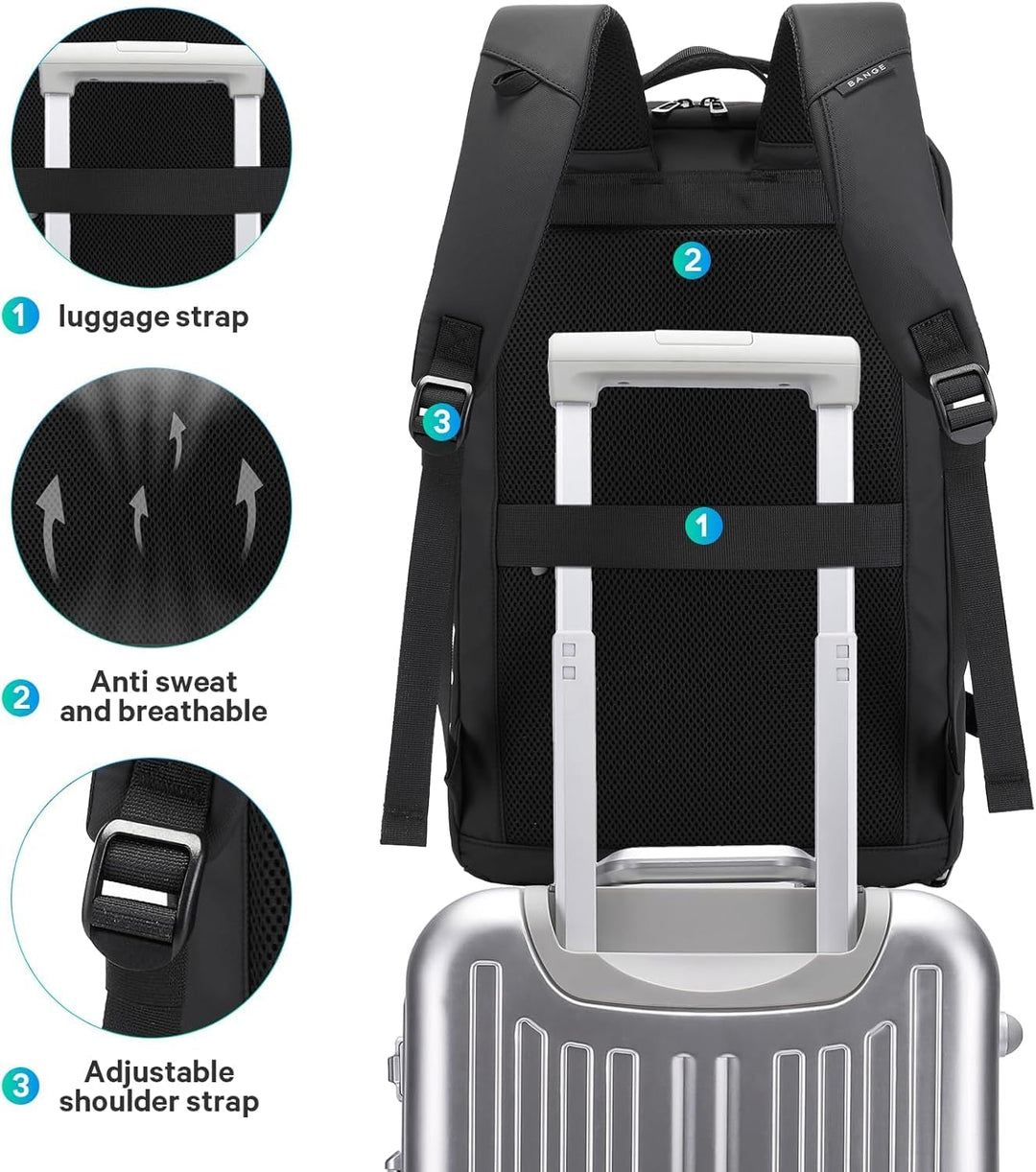 BG FUTURE AESTHETICS Reiserucksack mit Schuhfach, Wochenend-Business-Handgepäck, Flug Genehmigt Bord