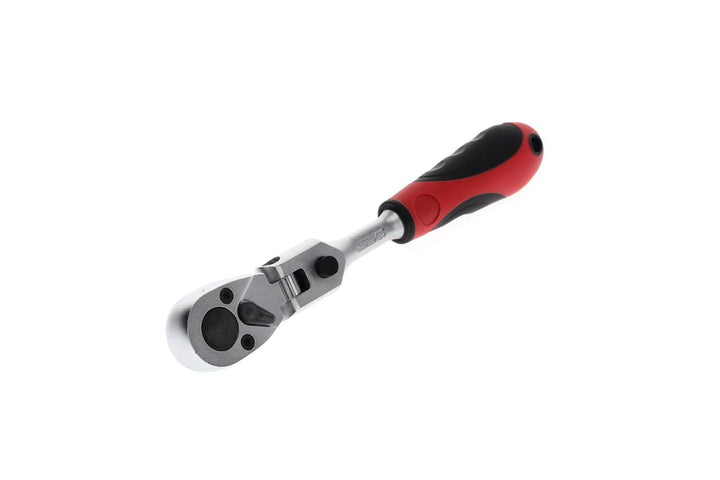GEDORE red Gelenk-Bitknarre mit ergonomischem 2K-Griff, Feinverzahnung mit 72 Zähnen, 1/4 Zoll, Rot/