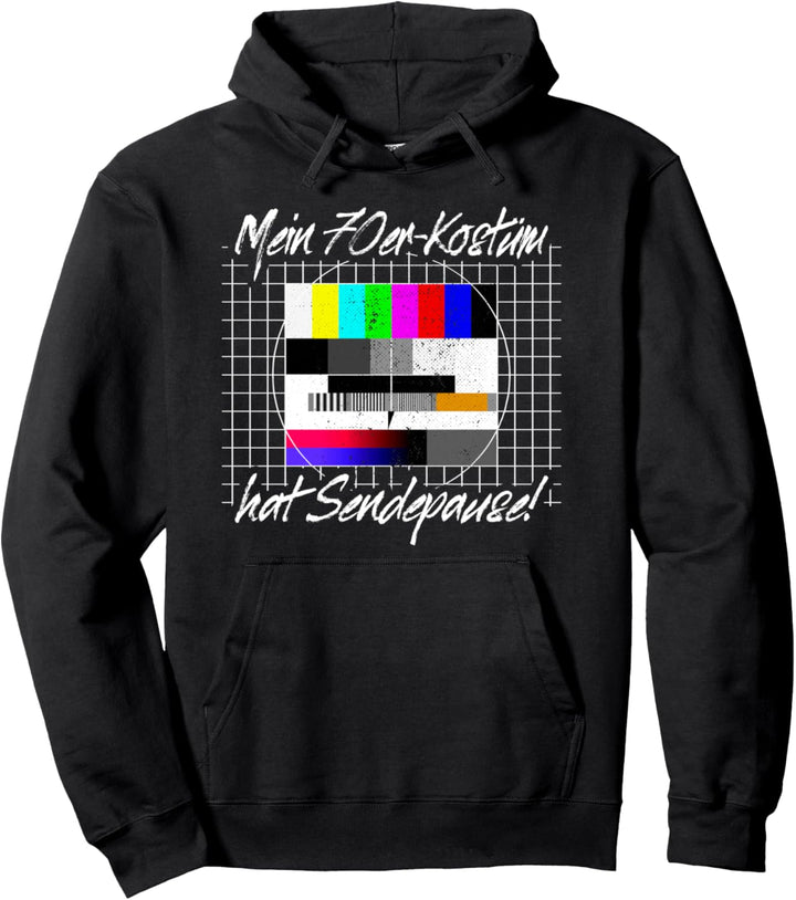70er Jahre Kostüm Hat Sendepause Testbild 70s Mottoparty Pullover Hoodie