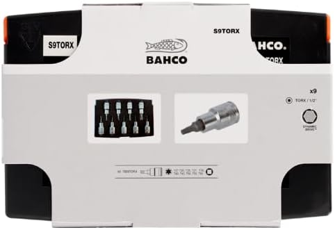 Bahco BAHS9TORX BHS9TORX Juego Vasos 1/2, Naranja