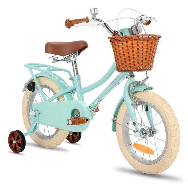 STITCH MANCHI 12/14/16/18 Zoll Kinderfahrrad mit Korb & Stabilisatoren für 2-9 Jahre alte Mädchen &