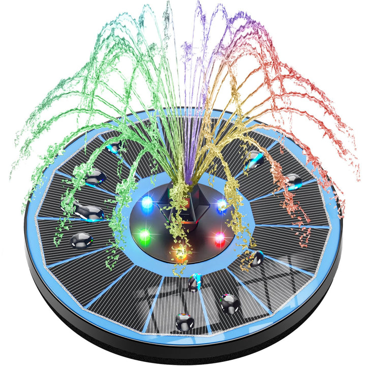 SZMP Solar Springbrunnen für aussen 100% Glas 2024 Upgraded,3.5W Solar Teichpumpe mit 8 Effekte Sola