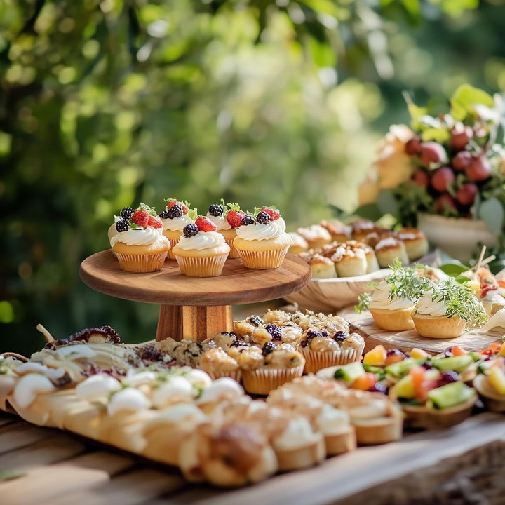Etagere Tortenständer/Cupcake Ständer aus Holz 1 Etagen Mittel | Kuchenplatte Kuchenständer Halter T