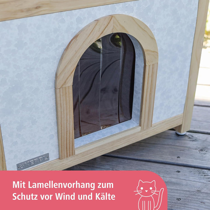 Kerbl 82660 Katzenhaus Tyrol Alpin 88 x 57 x 77 cm, Natur, Outdoor