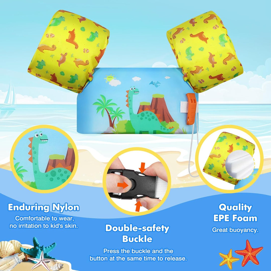 MoKo Kinder Schwimmflügel, Cartoon Schwimmende Badeanzug Schwimmtraining Jacke Schwimmflügel mit Sch