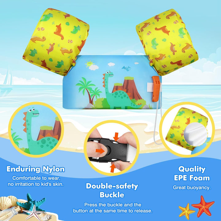 MoKo Kinder Schwimmflügel, Cartoon Schwimmende Badeanzug Schwimmtraining Jacke Schwimmflügel mit Sch