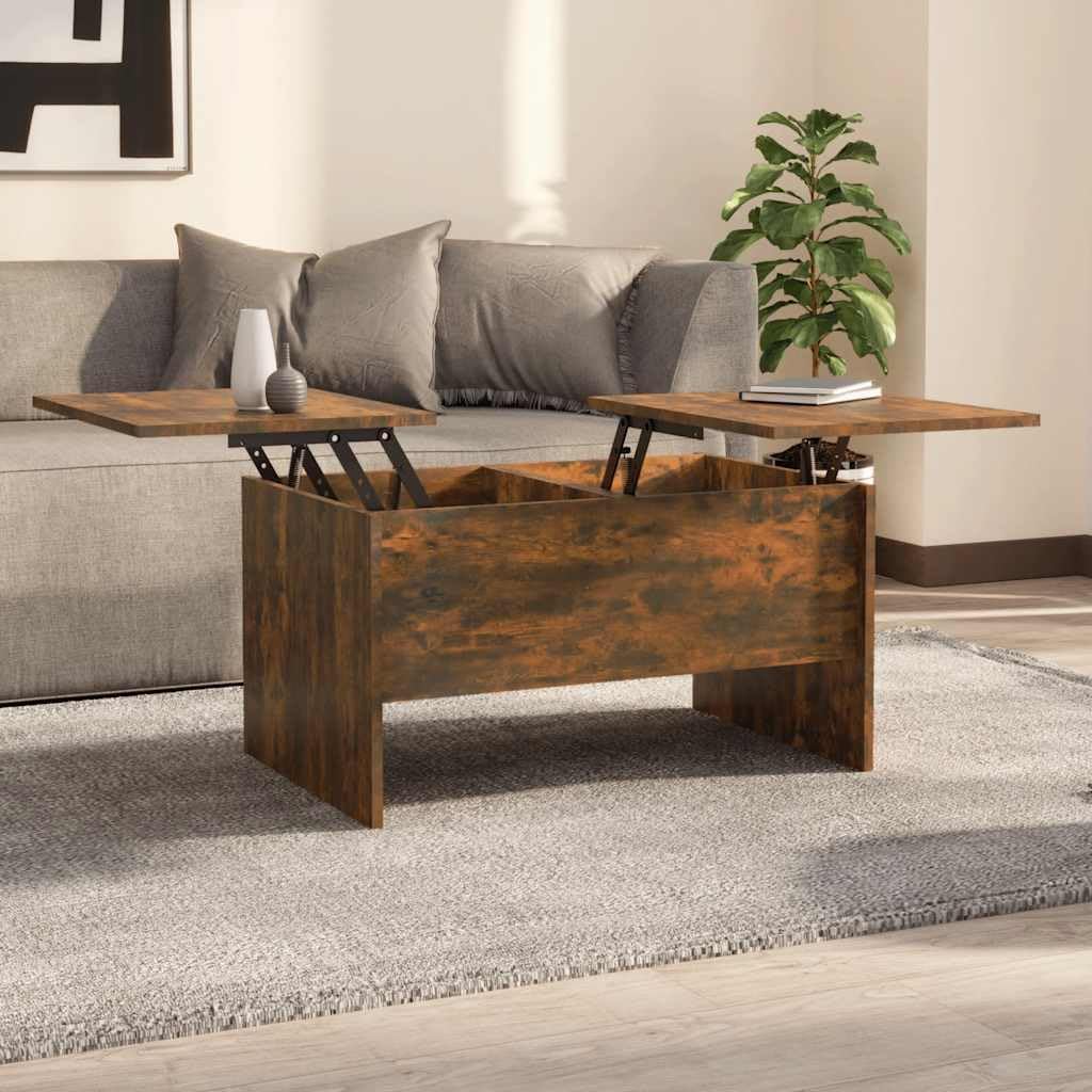 vidaXL Couchtisch Höhenverstellbar Kaffeetisch Wohnzimmertisch Beistelltisch Sofatisch mit Stauraum