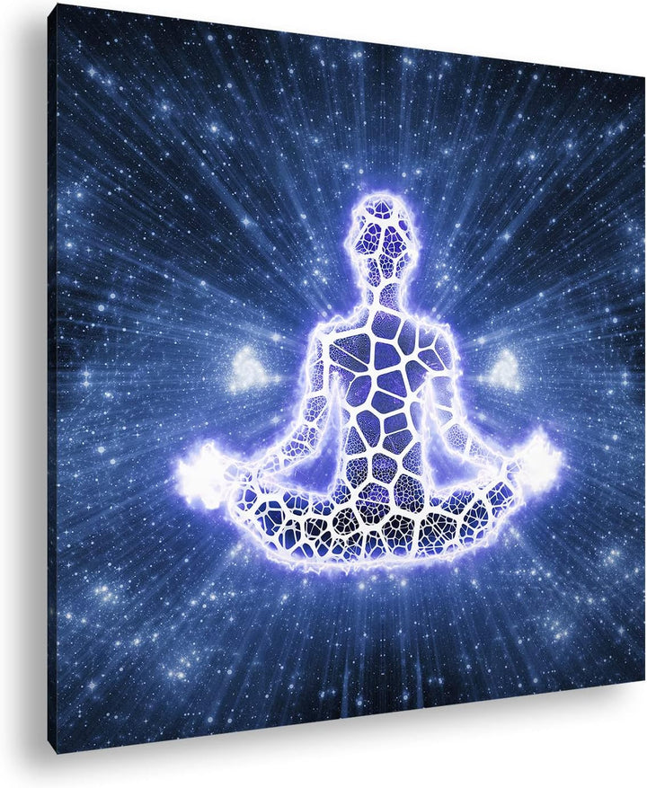 Yoga Meditation Format: 70x70 als Leinwandbild, Motiv fertig gerahmt auf Echtholzrahmen, Hochwertige