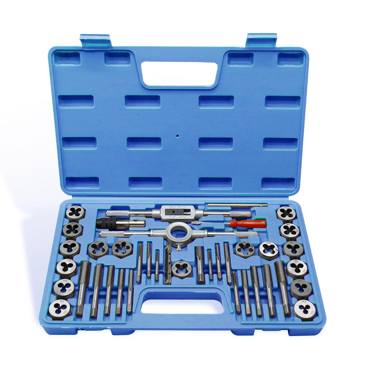 CCLIFE 40tlg Gewindeschneider Set M3-M12 Gewindeschneidsatz Metrisch Gewindebohrer und Schneideisen