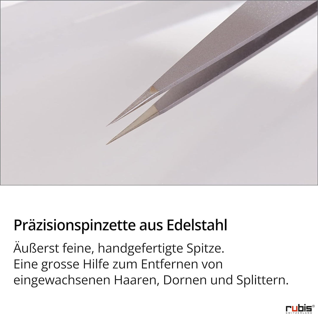Rubis Splitterpinzette - Spitze Pinzette für Splitter und eingewachsene Haare - Spitzpinzette (Blau)