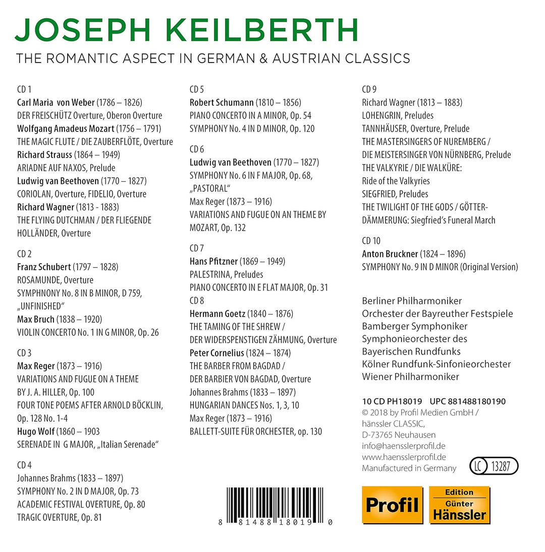 Joseph Keilberth: The Romantic Side of German Classic, Audio-CD