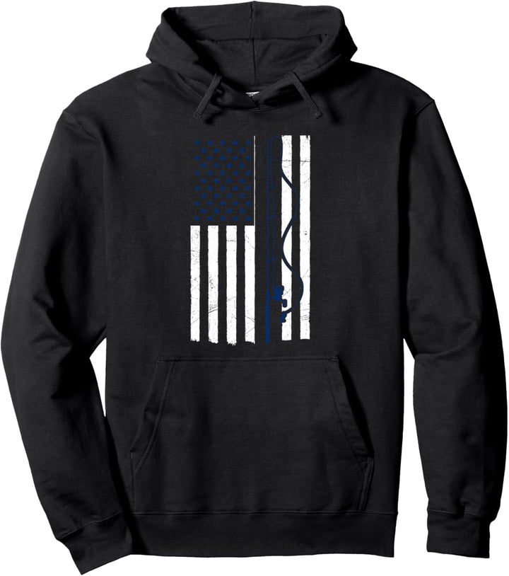 USA Flagge Forelle Fischen Karpfen Hecht Mann Carp Fishing Pullover Hoodie
