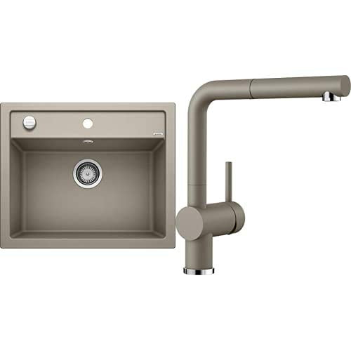 BLANCO Spül-Set in tartufo braun – DALAGO 6 – Spülbecken für 60 cm Unterschränke – Granitspüle aus S