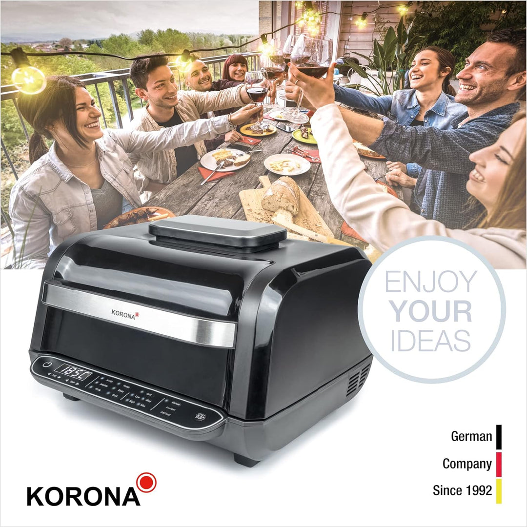 Korona 46160 8in1-Multifunktionsgrill| | Elektrogrill, Heissluftfritteuse, Backofen, Pizzaofen, Dörr