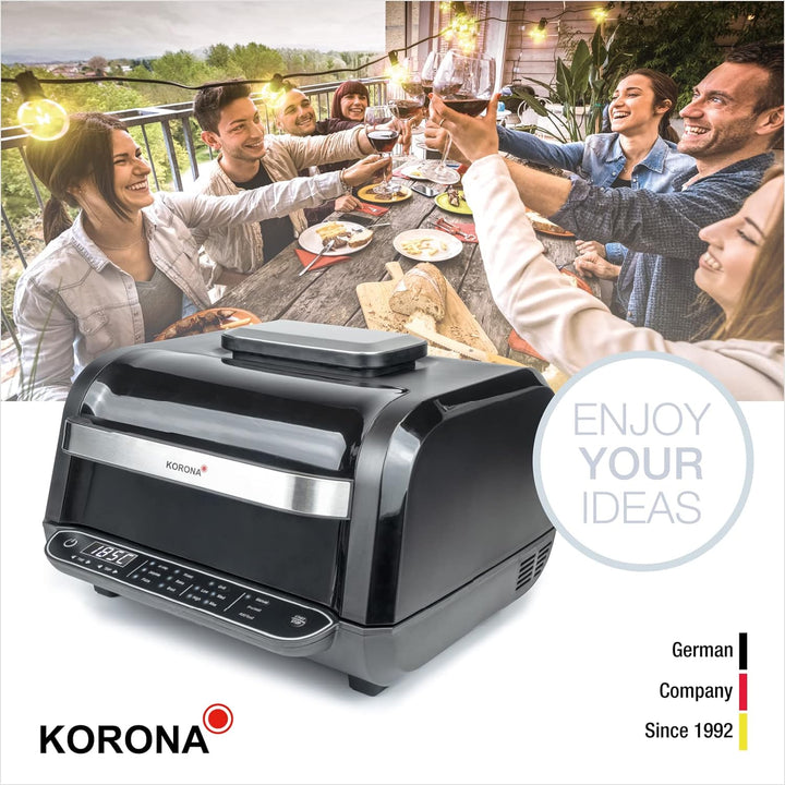Korona 46160 8in1-Multifunktionsgrill| | Elektrogrill, Heissluftfritteuse, Backofen, Pizzaofen, Dörr