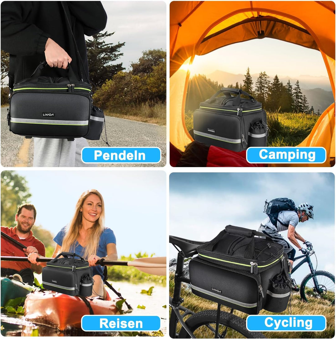 Lixada Fahrradtaschen für Gepäckträger, Fahrrad Gepäckträgertasche, Wasserdicht Fahrrad Sitz Tasche